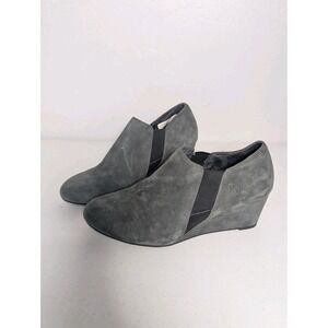 Vionic Shoes Womens 9.5 Stanton Wedge‎ Bootie Gray Suede Chelsea Excellent